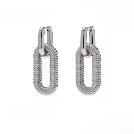 Sliver link Drop Earring