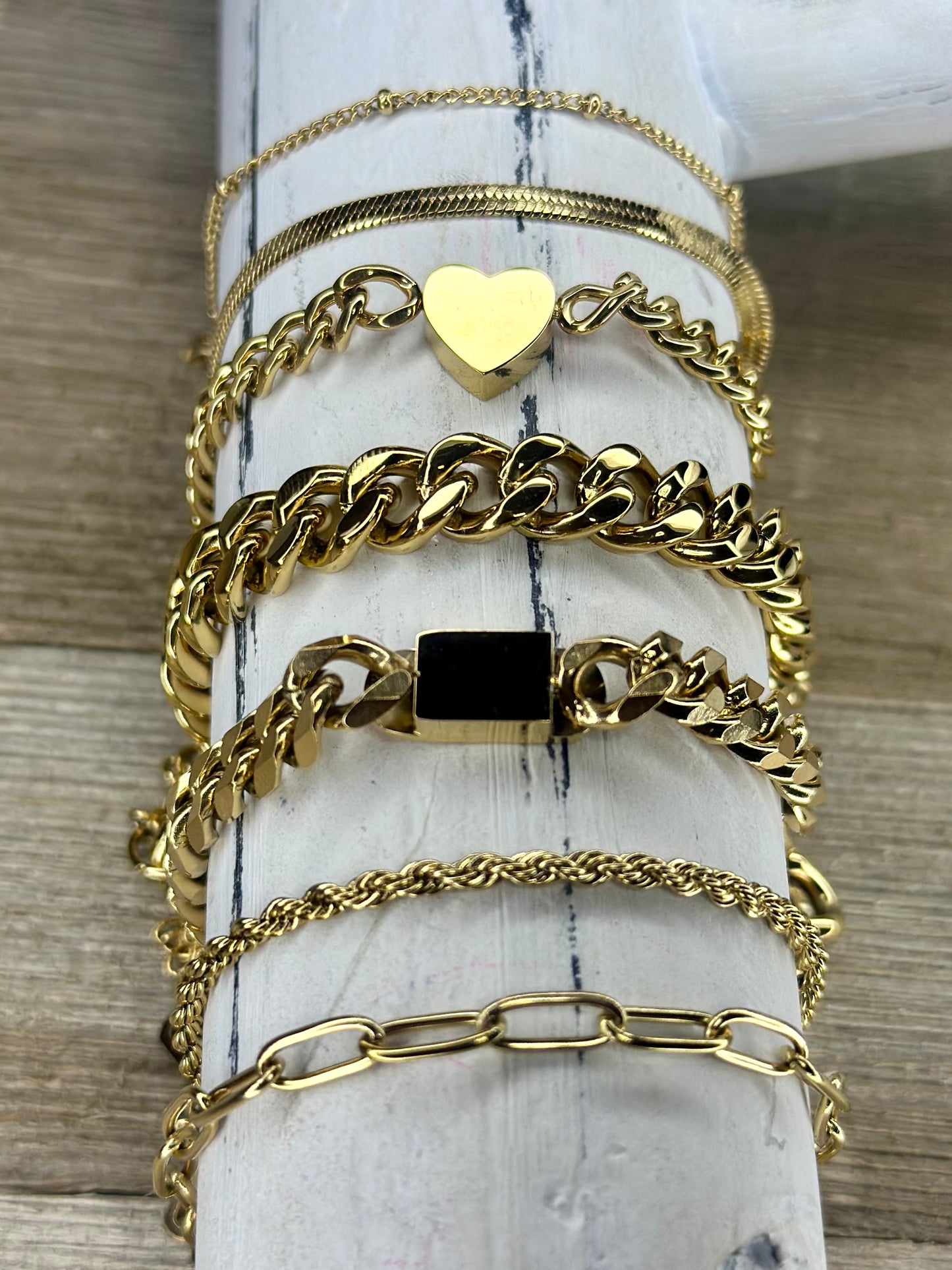 Heart Cuban Chain Bracelet
