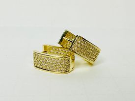 Glitz hoop huggie- Gold